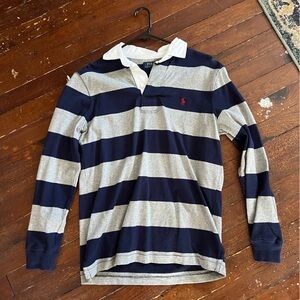 Polo by Ralph Lauren Navy and Gray Striped Shirt